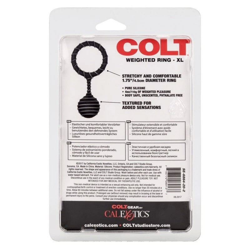 Colt Weighted Mens Pleasure Silicone Cock Ring Cock Rings