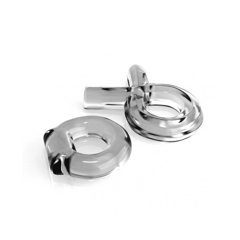 Pipedream Classix Couples Cock Ring Set Clear Ball and Cock Toys