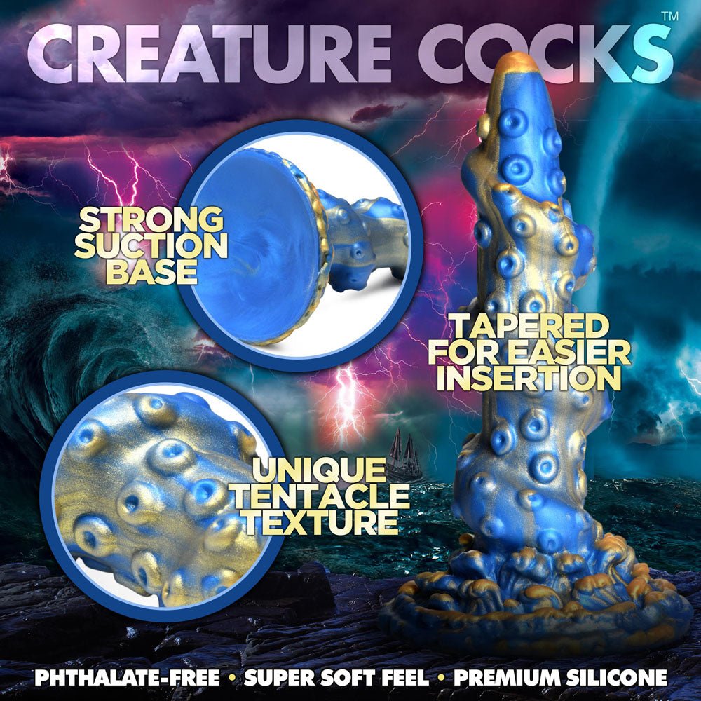 XR Brands Creature Cocks Lord Kraken Fantasy Tentacle Dildo Blue 21cm Realistic Dildos