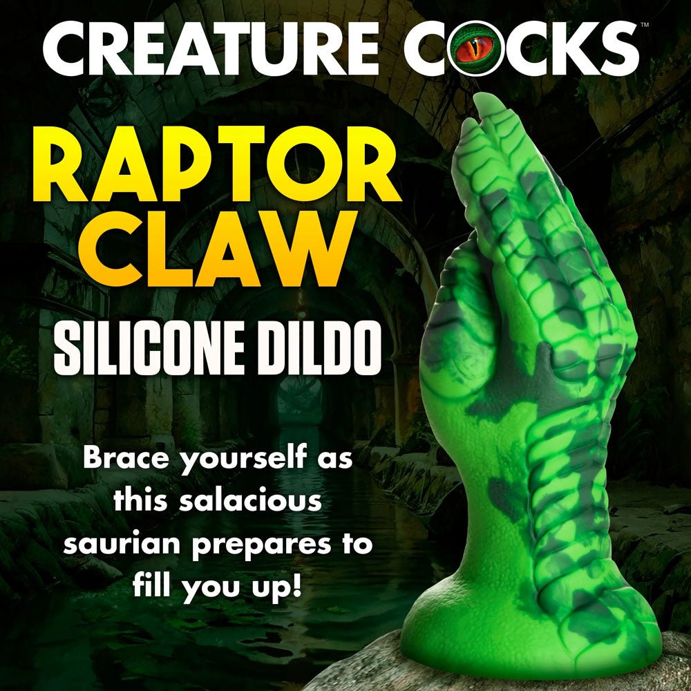 XR Brands Creature Cocks Raptor Claw Fisting Fantasy Silicone Dildo Green 21.8cm Realistic Dildos