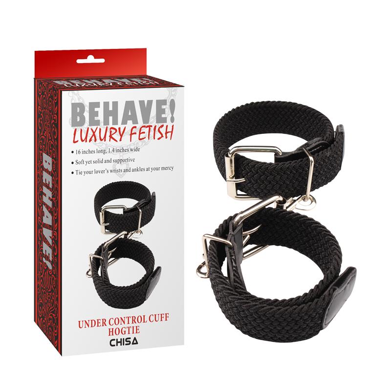 Behave Under Control Fetish Play Cuff Hogtie Black Cuffs And Restraints