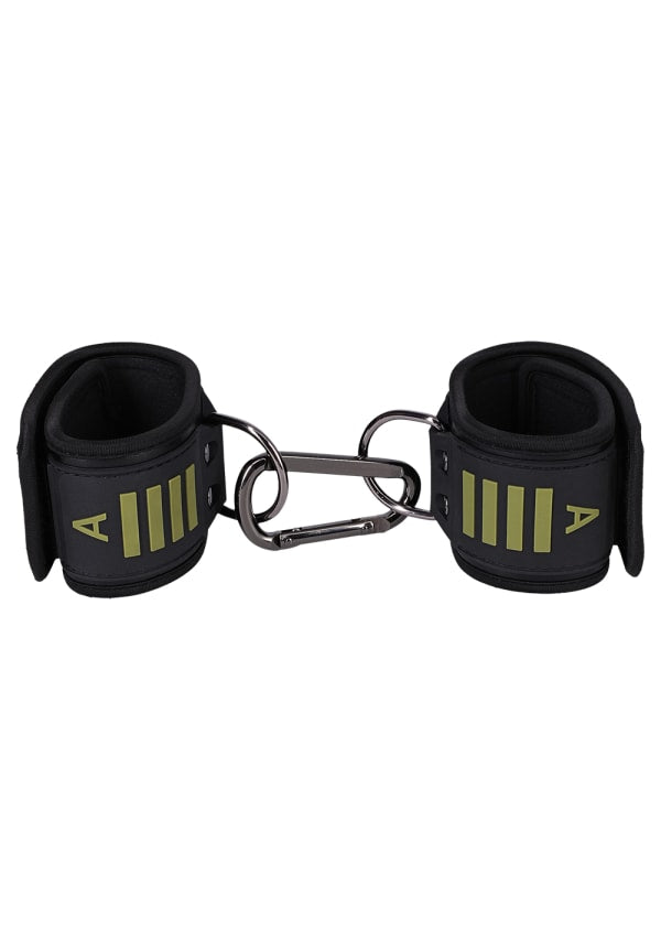 Doc Johnson Fort Troff Tactical BDSM Ankle Cuffs Black/Green Cuffs And Restraints