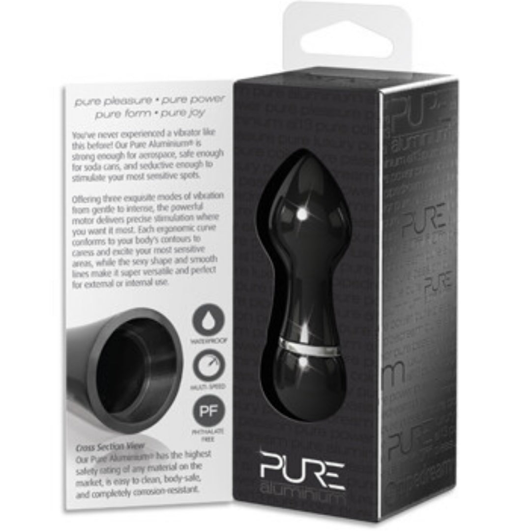 Pipedream Pure Aluminium Black Bullet Vibrator Small Bullet Vibrators