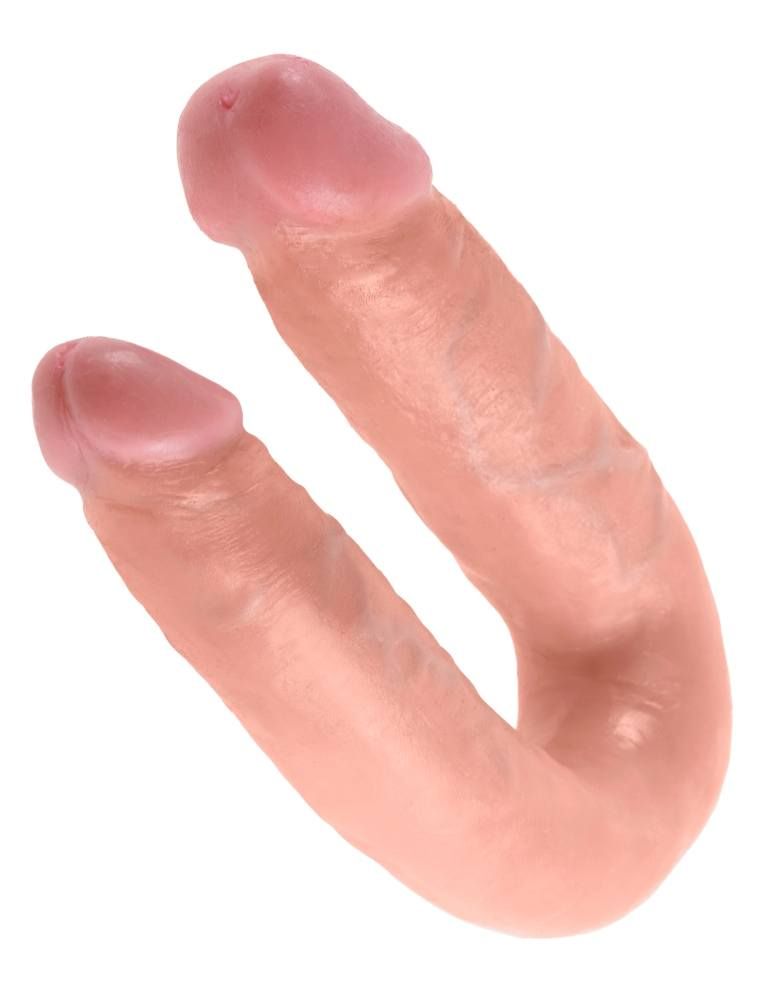 King Cock U Shaped Double Trouble Realistic Dildo Flesh Double Ender