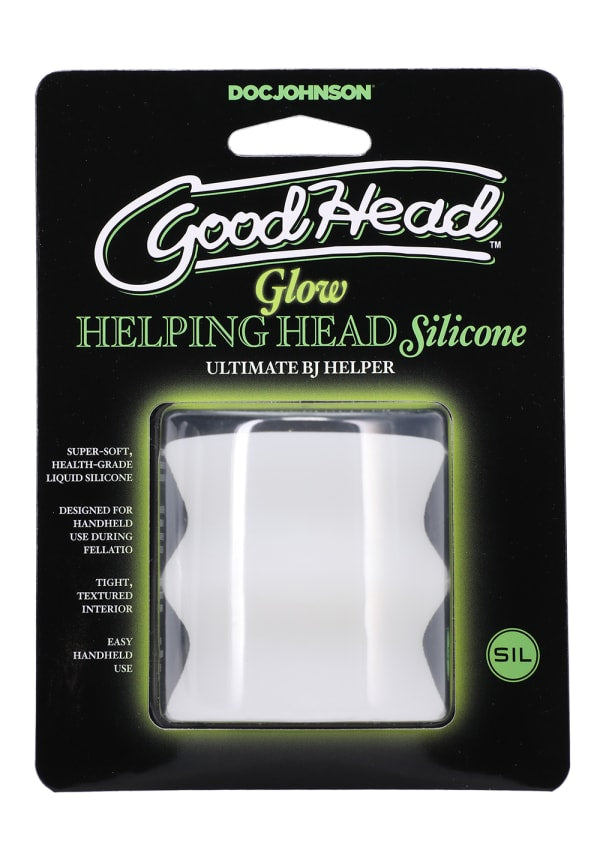 Doc Johnson GoodHead Glow Helping Head Silicone Stroker Masturbators and Strokers