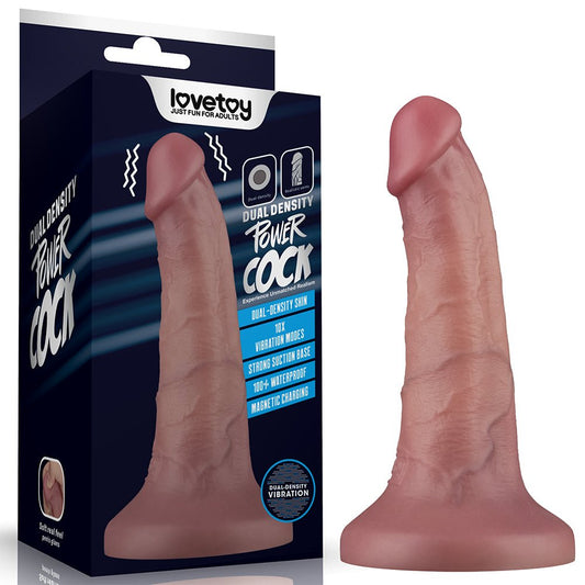Lovetoy Dual Density Power Cock Vibrating Dong Flesh 16CM Vibrating Dildos
