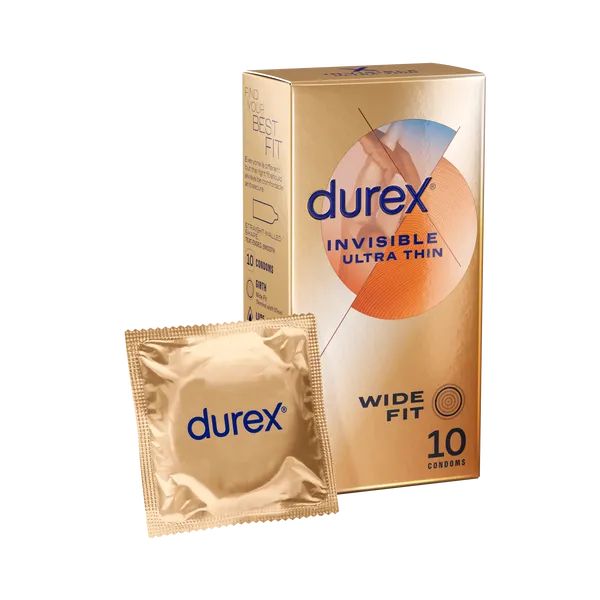 Durex Invisible Wide Fit Condoms 10 Pack Condoms
