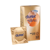 Durex Invisible Wide Fit Condoms 10 Pack Condoms