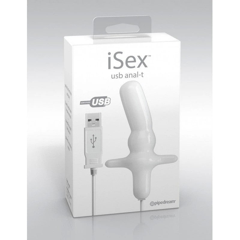Pipedream iSex USB Anal T Plug White Prostate Toys
