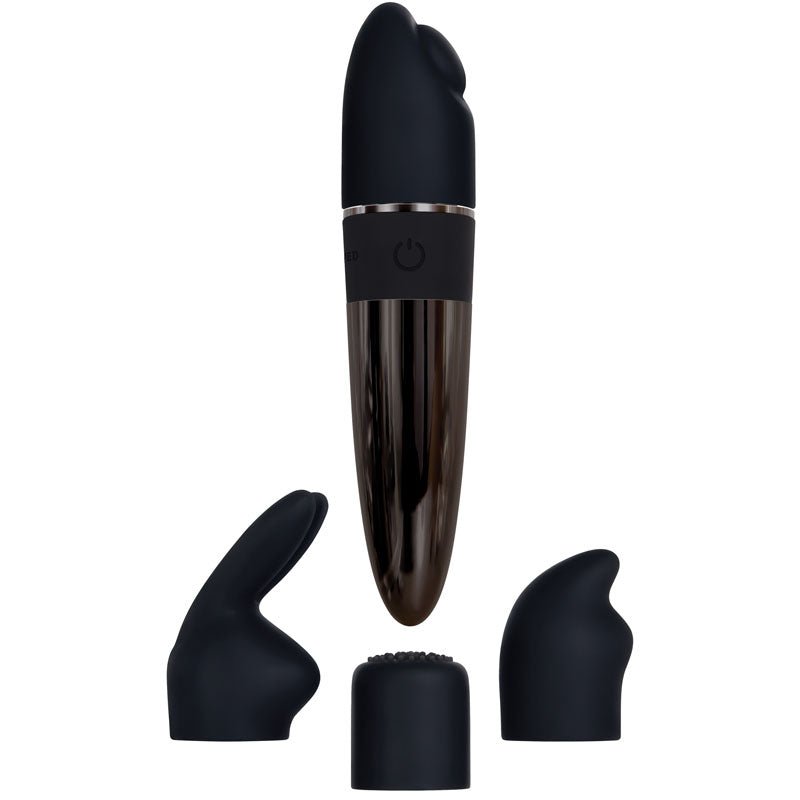 Evolved Tiny Treasures Mini Massager with Attachable Heads Clit Ticklers and Pulsators