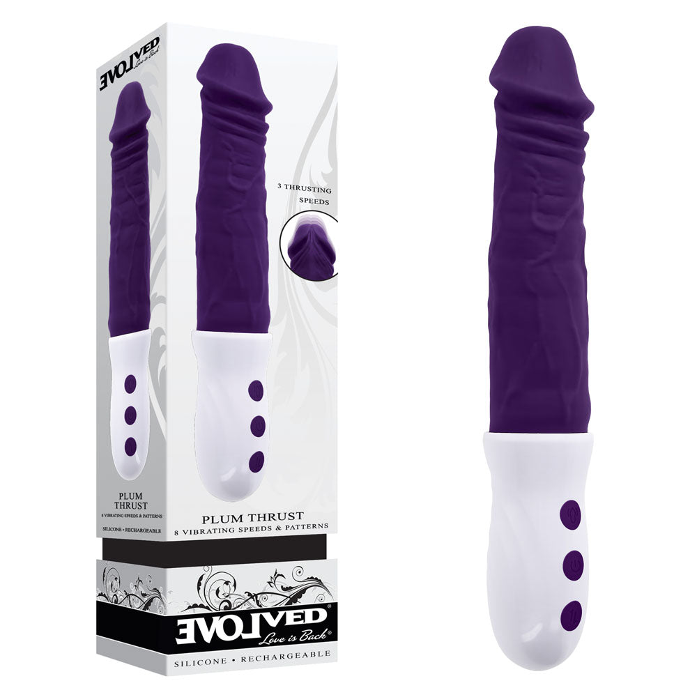 Evolved PLUM THRUST Rechargeable Vibrator Realistic Dildos