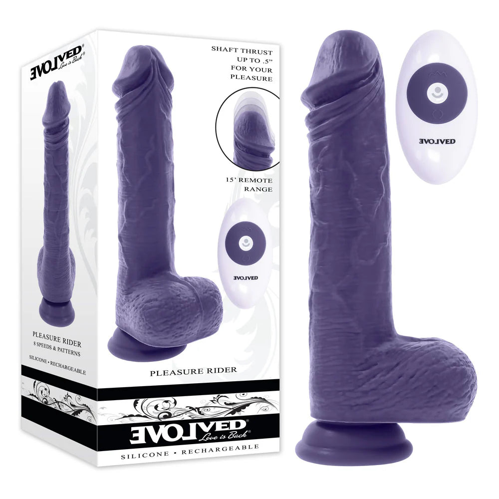 Evolved PLEASURE RIDER - Dual Vibration and Thrusting for Intense Pleasure Realistic Dildos