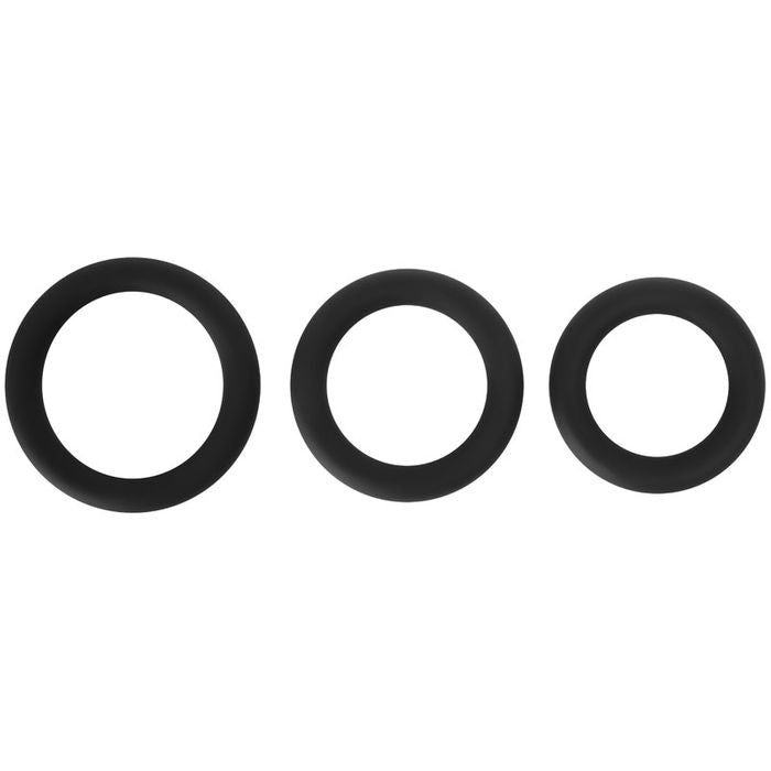 Adam and Eve 3 Sizes Silicone Penis Rings Set Black Cock Ring Sets