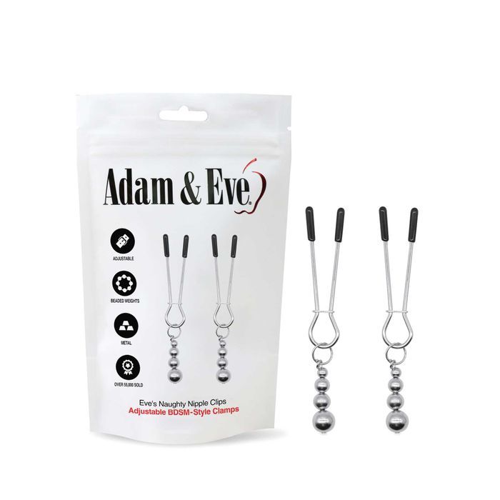 Adam and Eve 2 Piece Naughty Nipple Clips Set Nipple and Clit Clamps