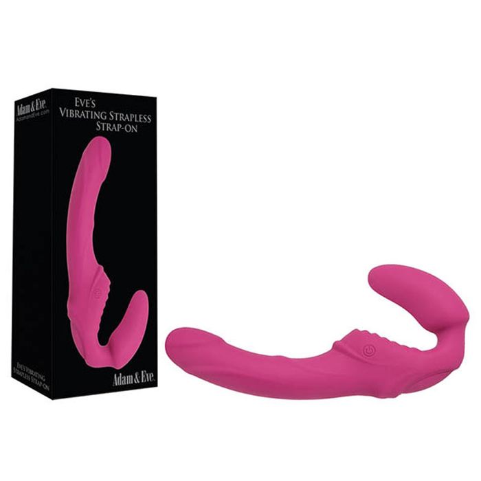 Adam and Eve USB Rechargeable Vibrating Strapless Strap-On Pink Strap On Sextoys