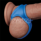 Lovetoy Pinnacle Pro Trio Grip Enhancer Mens Cock and Balls Ring Blue Ball and Cock Toys