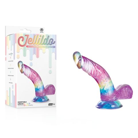 Excellent Power Jellido Clear Coloured 14 cm Curved Realistic Jelly Dildo Realistic Dildos