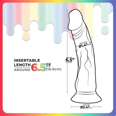 Excellent Power Jellido Multi Coloured 16.5 cm Suction Cup Realistic Dildo Realistic Dildos