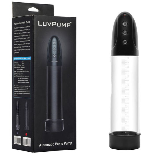 LuvPump USB Rechargeable Automatic Penis Pump Clear Penis Pumps And Stretchers