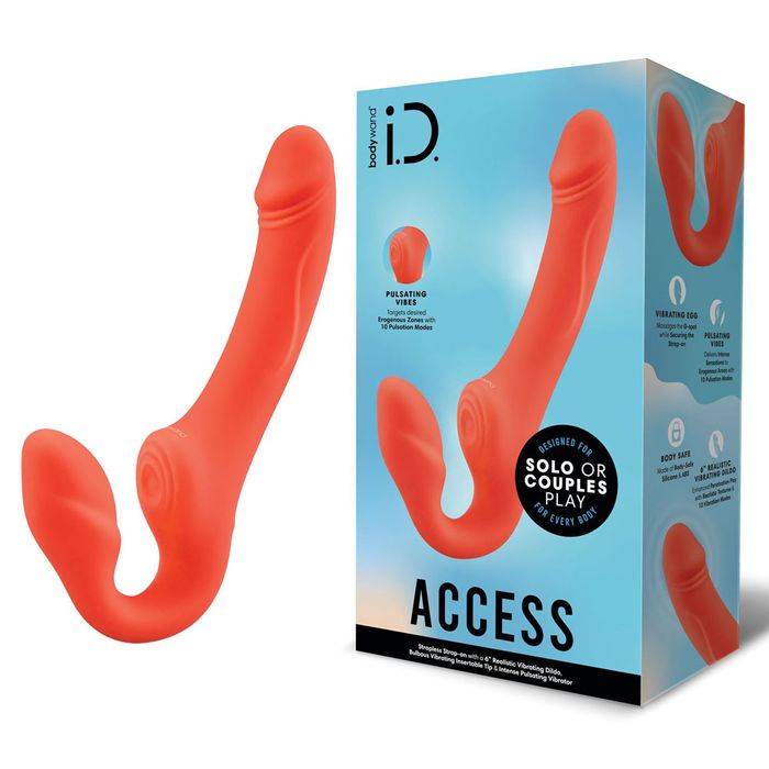 Bodywand ID Access USB Rechargeable Strapless Strap-On Orange Strap On Sextoys