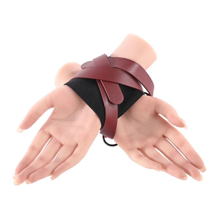 Sportsheets S&M Exs & Ohs Cross BDSM Cuffs Restraints Red/Black Cuffs And Restraints