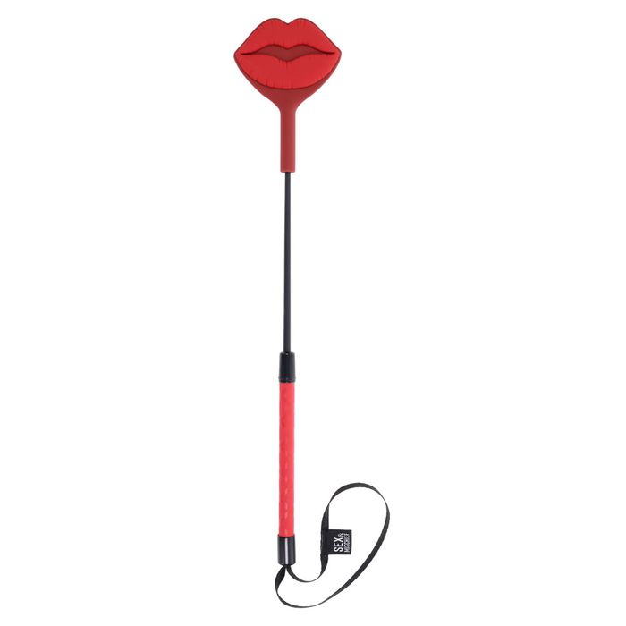 Sportsheets S&M Exs & Ohs Kiss Silicone Tipped Crop BDSM Whip Red Whips And Crops