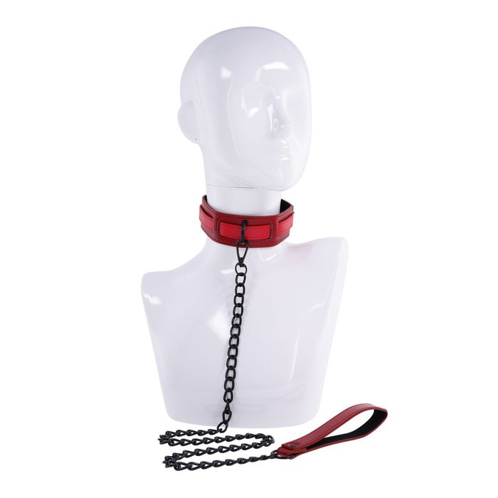 Sportsheets S&M Exs & Ohs Collar and Leash Neck Restraint Red Collars and Leads