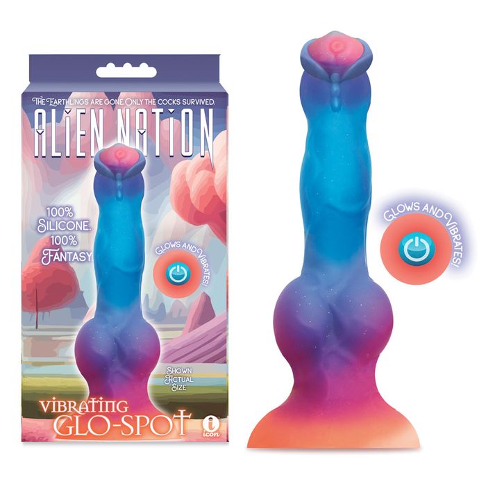 Icon Brands Alien Nation Glo Spot Vibrating Fantasy Dong Vibrating Dildos