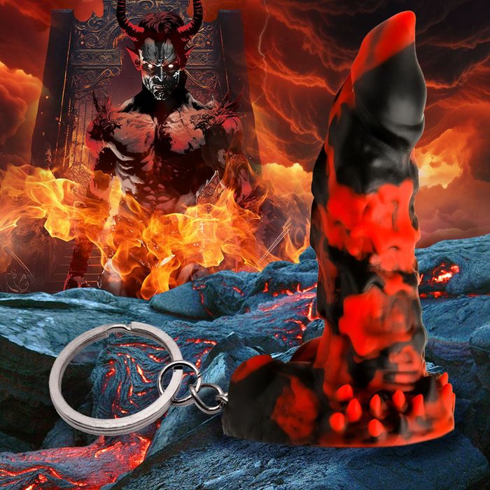 XR Brands Creature Cocks Fire Demon Fantasy Dildo Keyring Party Gifts and Novelties