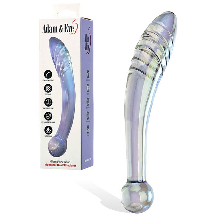 Adam & Eve FAIRY WAND Ridged Glass Dildo 22cm Glass Sex Toys