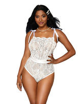 Dreamgirl Stretch Lace and Stretch Mesh Womens Teddy Teddies and Bodysuits