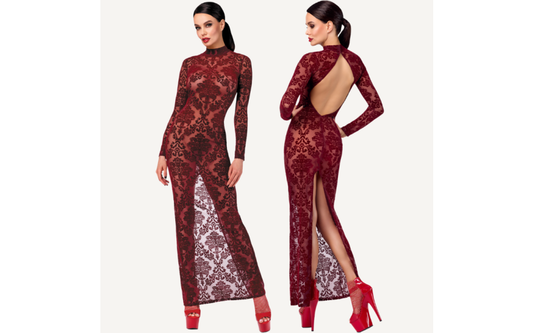 Noir Handmade Kink Royal Sexy Womens Gown Red - Kimono's and Gowns