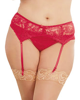 Dream Girl Lingerie Stretch Lace Garter Belt Only Red Queen Hosiery