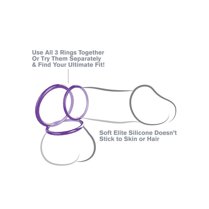Pipedream Fantasy C-Ringz Silicone 3 Ring Stamina Set Cock Rings