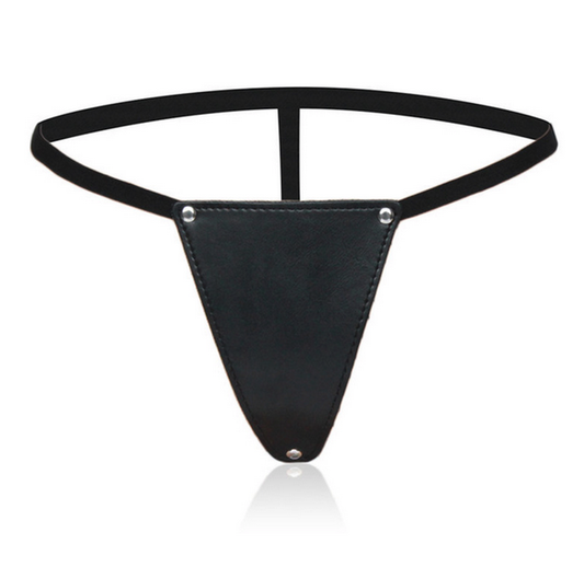 G-String Faux Leather Bikini Panty - Her Fetish