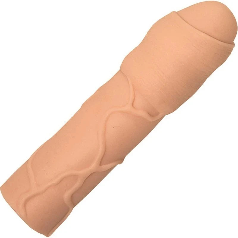 Natural Realskin Uncircumcised Penis Sleeve - Vibrating Extender for Length and Girth Pumps, Extenders and Sleeves
