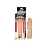 NATURAL REALSKIN 3" Vibrating Penis Extender Sleeve Pumps, Extenders and Sleeves