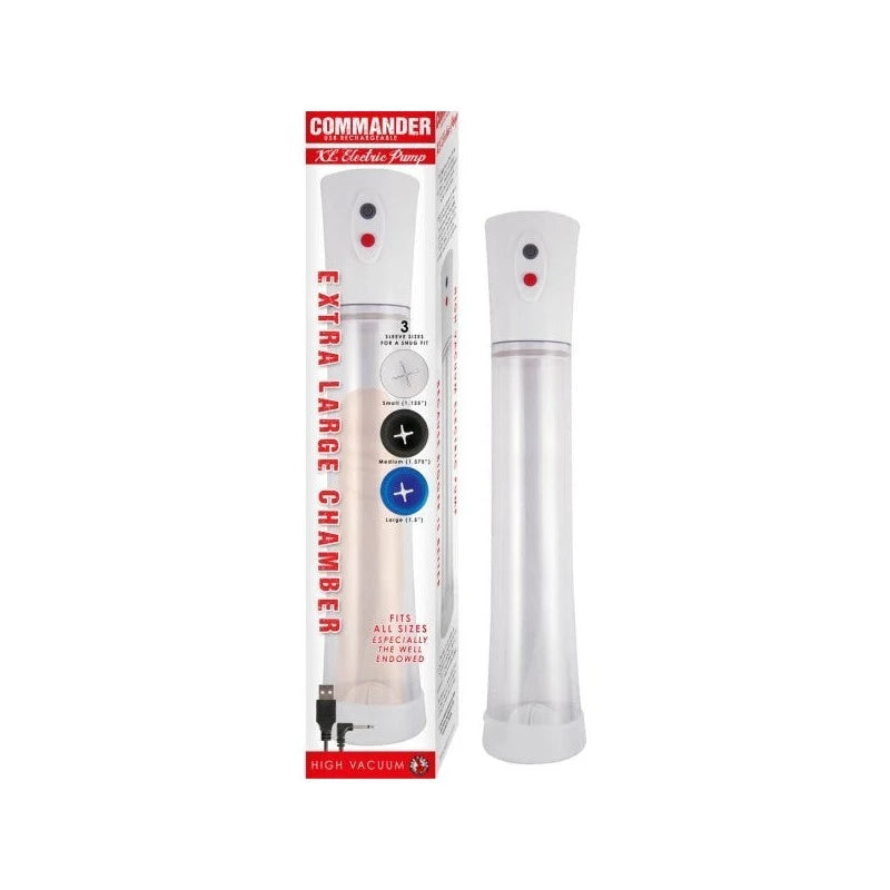 COMMANDER Deluxe Vacuum Penis Pump - Powerful, Waterproof, Rechargeable Penis Pumps And Stretchers