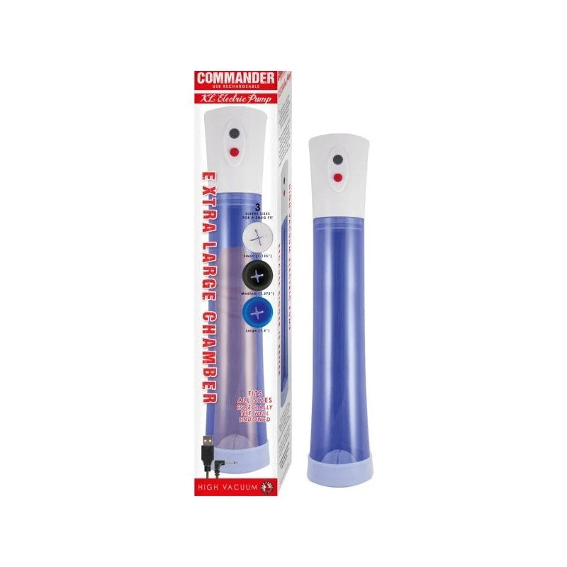 COMMANDER Deluxe Vacuum Penis Pump - Powerful, Waterproof, Rechargeable Penis Pumps And Stretchers