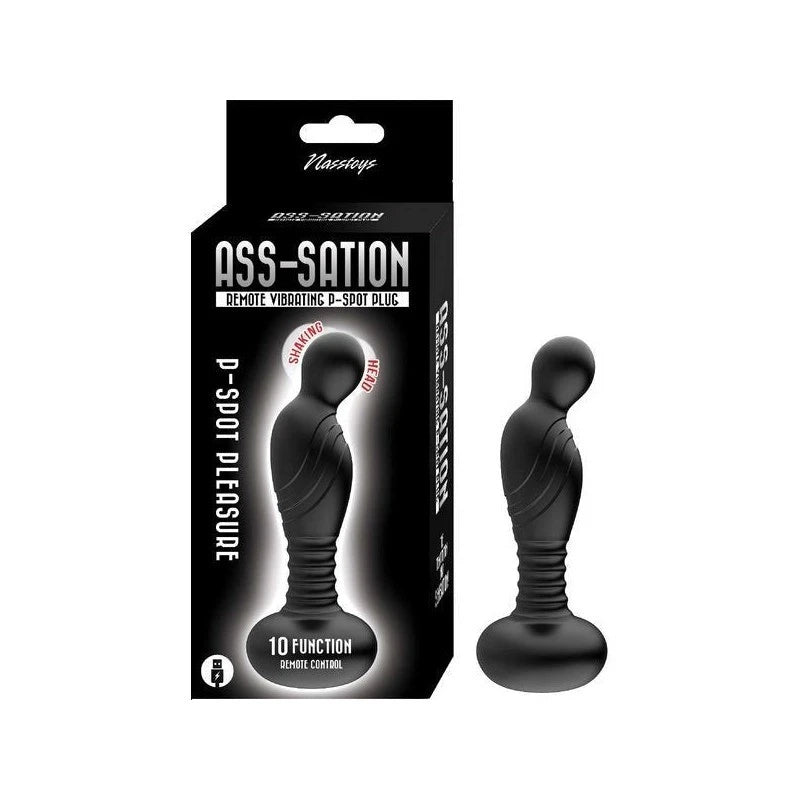 ASS-SATION Remote Vibrating P-Spot Plug Textured Shaft Prostate Toys