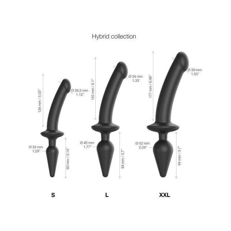 STRAP-ON-ME Switch Plug-In Semi-Realistic - Black Anal Dildos