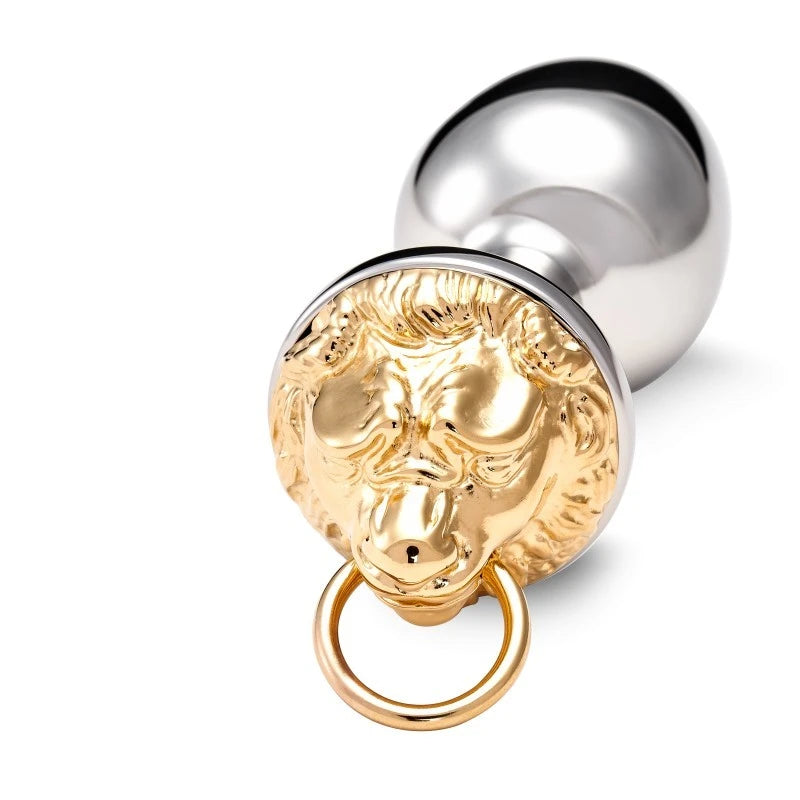Rosebuds Luxe Steel Butt Plug - Majestic Golden Lion Design Butt Plugs
