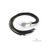 Rosebuds Intimate Fusion - Luxurious Metal Plug and Leather Whip Set Butt Plugs
