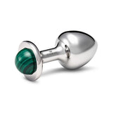 Rosebuds Stainless Steel Anal Plug Small With Malachite Gem Butt Plugs