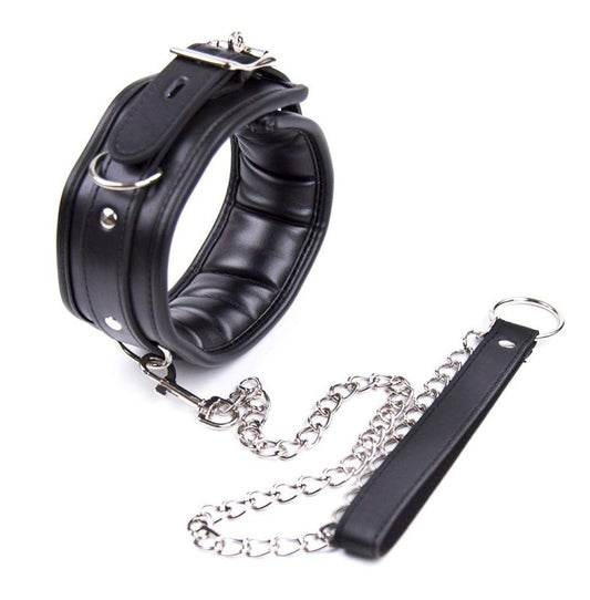 Fetters Thick and Padded Bondage Collar Light PVC - Collars and Leads