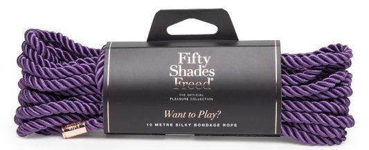 Fifty Shades Freed Want to Play 10m Silky Bondage Rope - Cuffs and Restraints