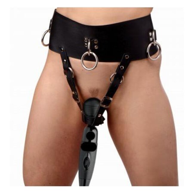 Strict Forced Orgasm Wand Holder Bondage Belt Cuffs And Restraints