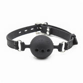 Full Silicone Breathable Ball Gag - Black Bondage Gags and Bits