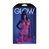 Glow Hypnotic Bodystocking - Mesmerizing Neon Fishnet Allure Body Stockings
