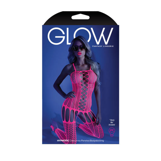 Glow Hypnotic Bodystocking - Mesmerizing Neon Fishnet Allure - Body Stockings